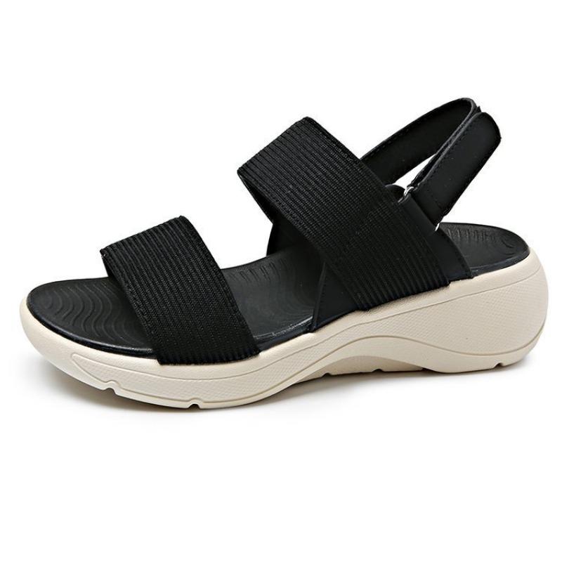 Taizhou Women's Shoes New Round Head Muffin Platform Shoes Casual Fashion Velcro Beach Sandals Women's Summer
