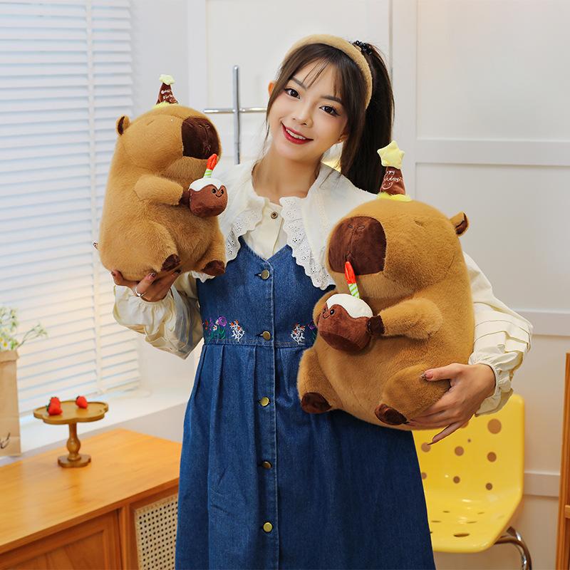New Product Kapibala Plush Toys Cute Birthday Cake Capybara Doll Event Gifts