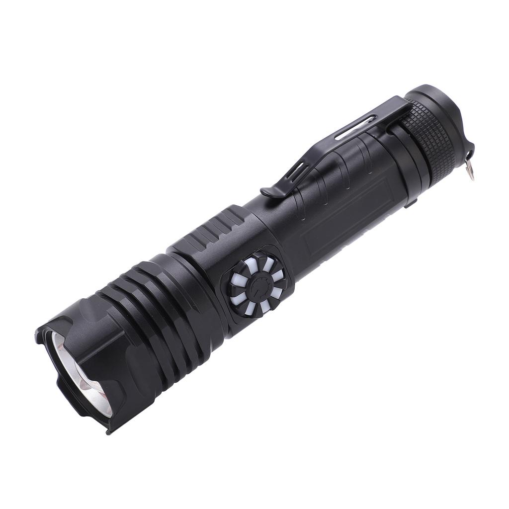 XHP99 Powerful Flashlight Portable Stepless Dimming USB Rechargeable Zoom Torch With Clip