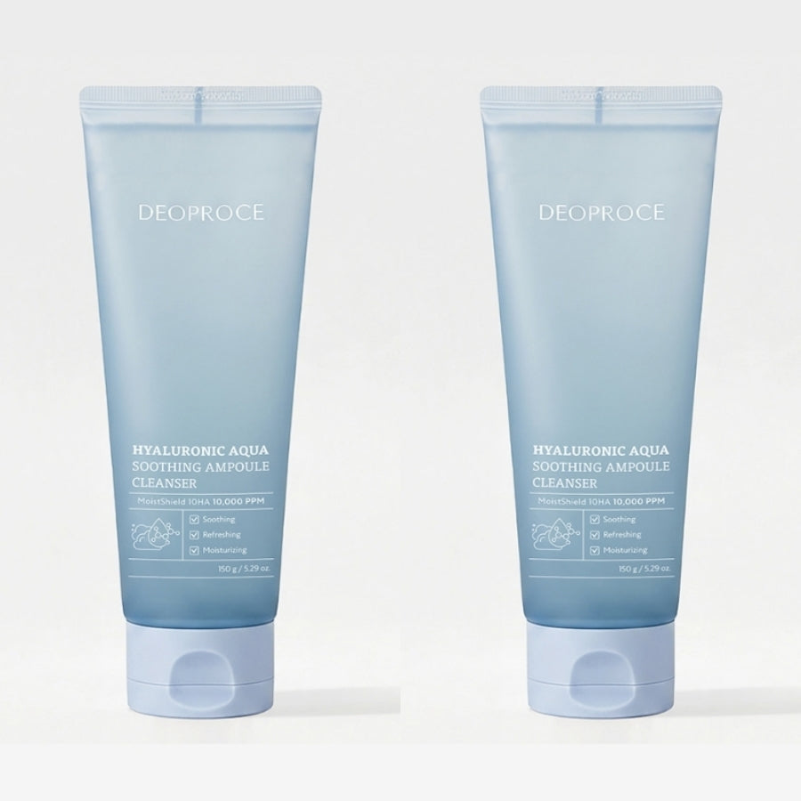 Deoproce Hyaluronic Aqua Soothing Ampoule Cleanser 150g*1Pc/2Pcs/3Pcs