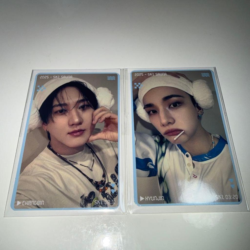 [USED] Stray Kids Pop-Up Hyunjin Changbin Bonus Trading Card JYP Stray Kids Sauna