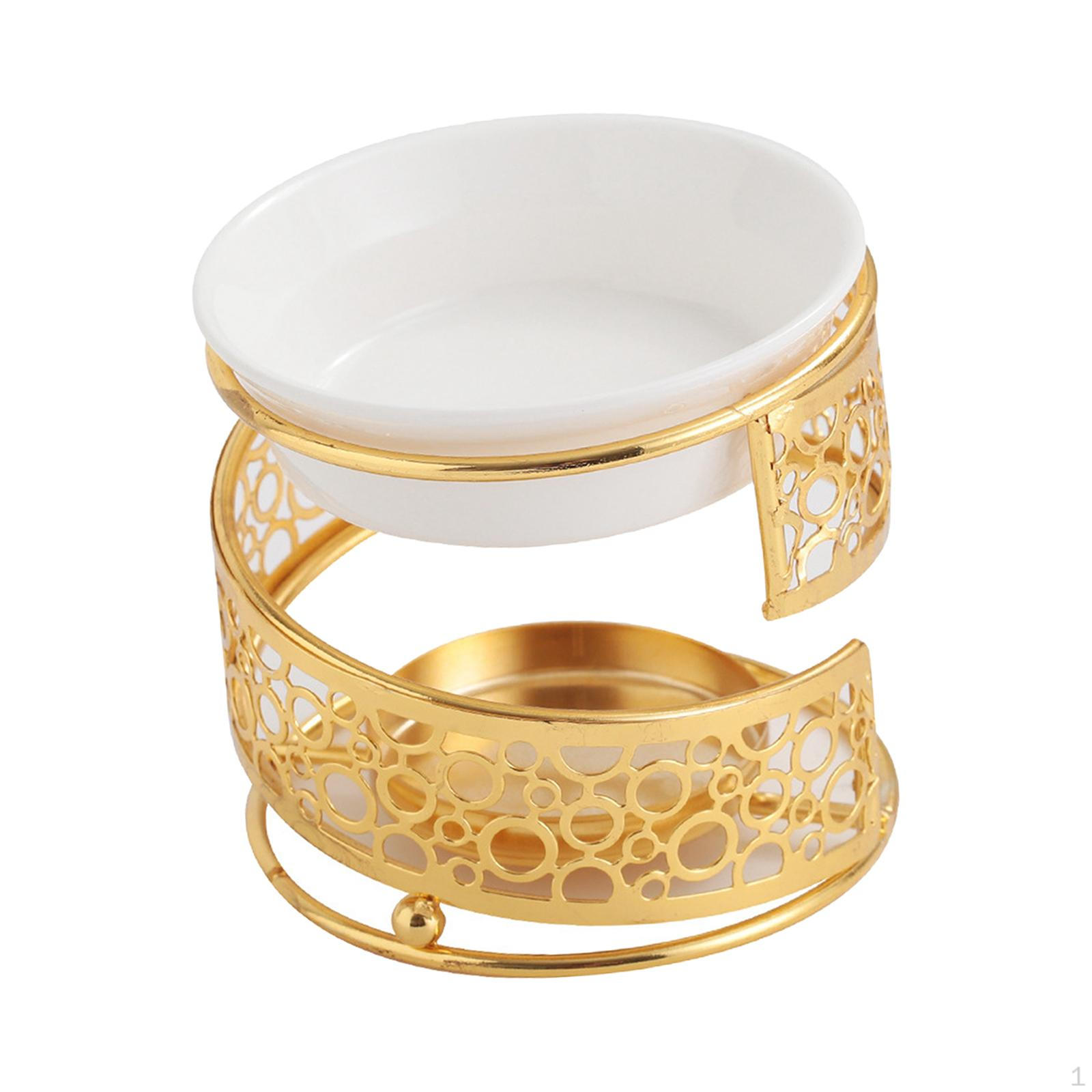 Керамический набор для ароматерапии с подставкой для свечи золотой