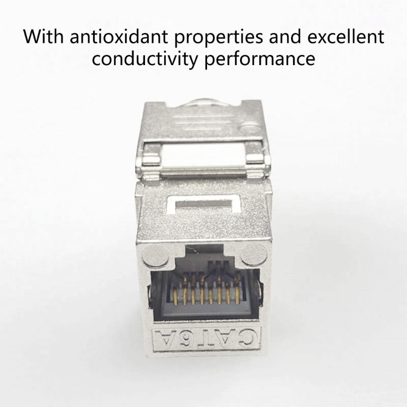 STP Masked RJ45 Keystones Coupler Cat6A Zincs Metal High Speed Data Module