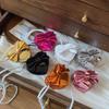 Heart Mini Shaped Bow Pearl Chain Bag With Zipper Closure For Daily Use Casual