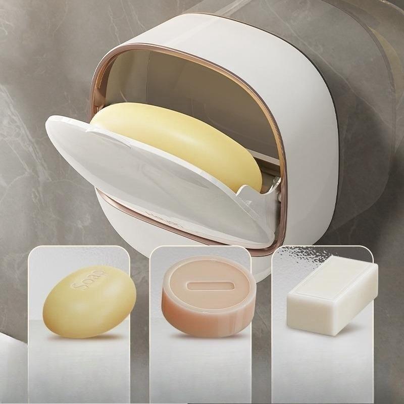 Wall-mounted Luxury Soap Box Rack, No Need for Drilling, Water-draining Laundry Soap Box, Convenient