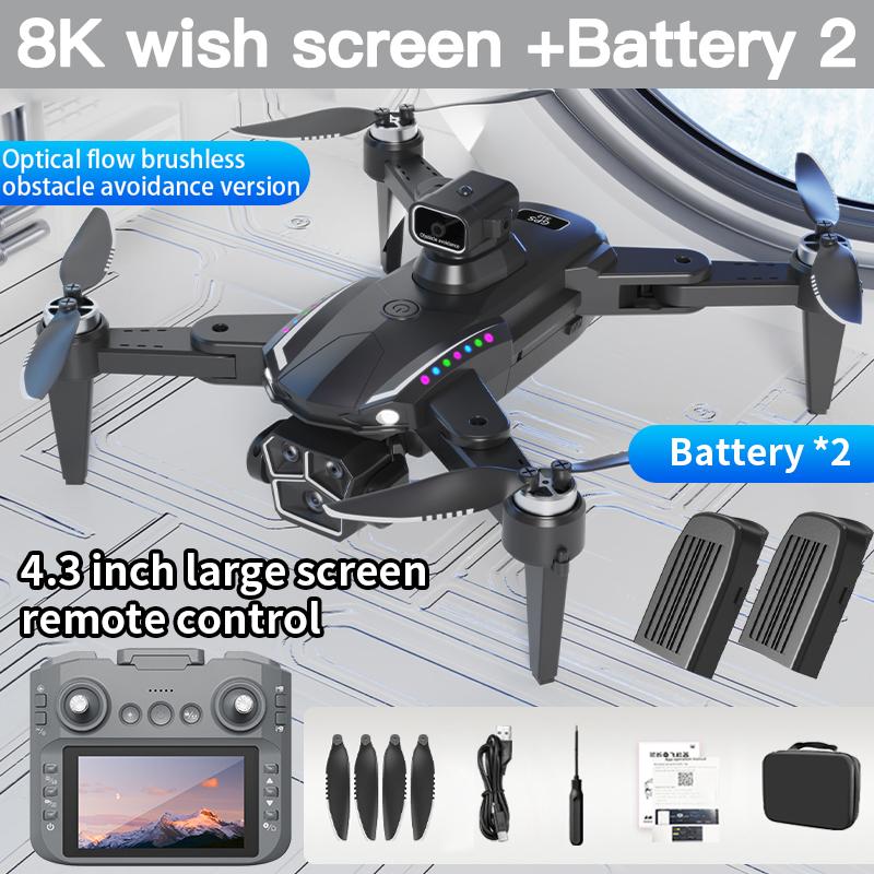 S12 Drone 8K Professional HD Camera Drones 5G WIFI Brushless 360° Infrared Obstacle Avoidance Motor Optical Large Screen Remote Control Quadcopter