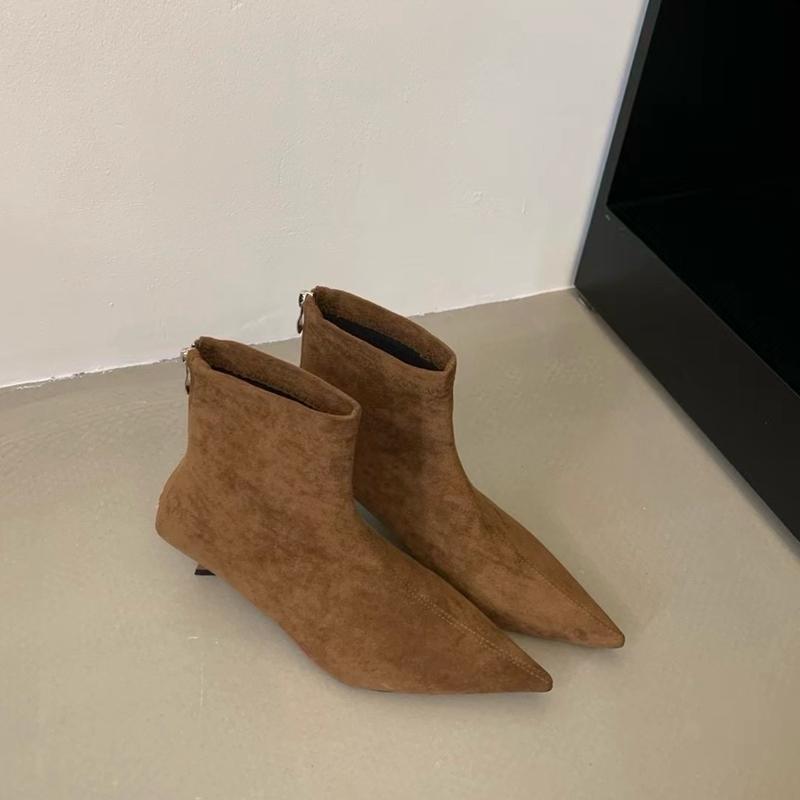 Fashion SUOJIALUN 2024 Winter New Brand Women Short Boots Fashion Pointed Toe Ladies Elegant Ankle Boots Thin High Heel Dress Pumps Shoe