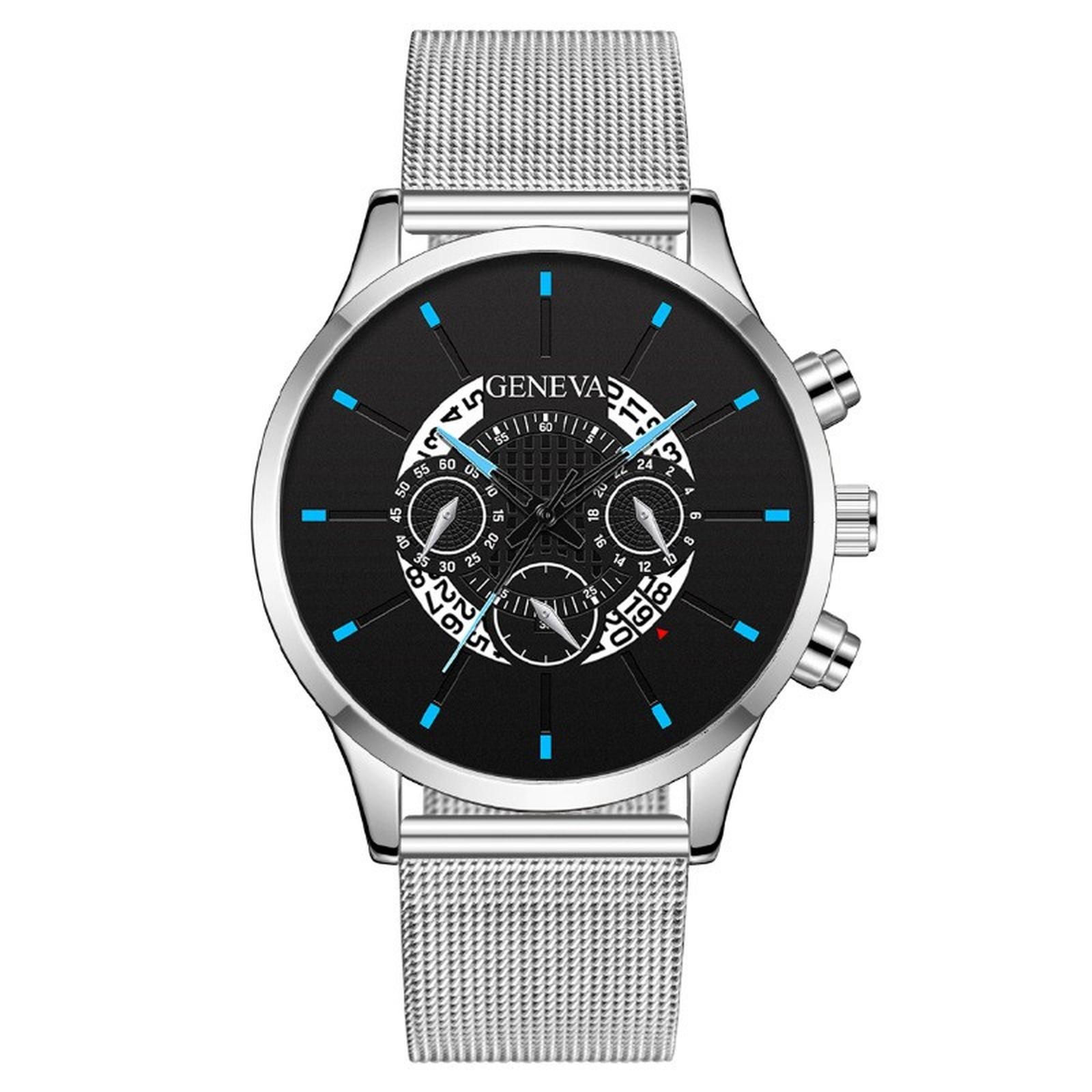 

Мужские водонепроницаемые светящиеся наручные часы-будильник для бега One Size серебряный