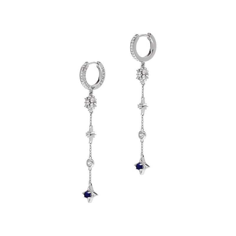 Emporio Armani Sparkling Star Long Tassel Earrings Women earrings Silver EG3602040 Basic Packaging-Box