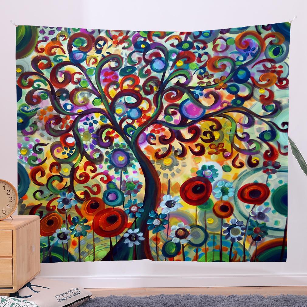 Fantasy Tree Wall Tapestry Landscape Series Hanging Carpet Living Room Background Cloth Home Decoration Cloth Bedroom Hanging Cloth