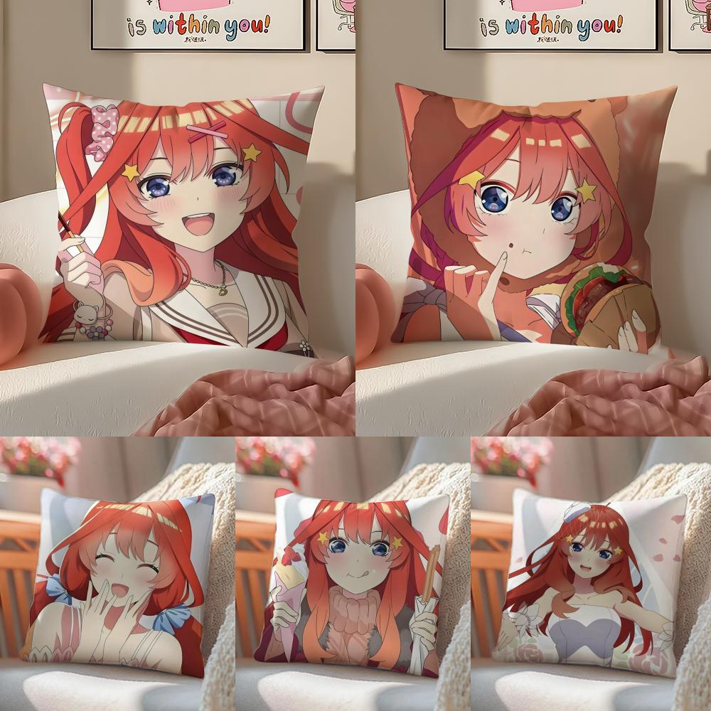 T-The Quintessential Quintuplets Nakano Itsuki Pattern Printed Pillowcase For Living Room Sofa Cushion Cover & Bedroom Decor