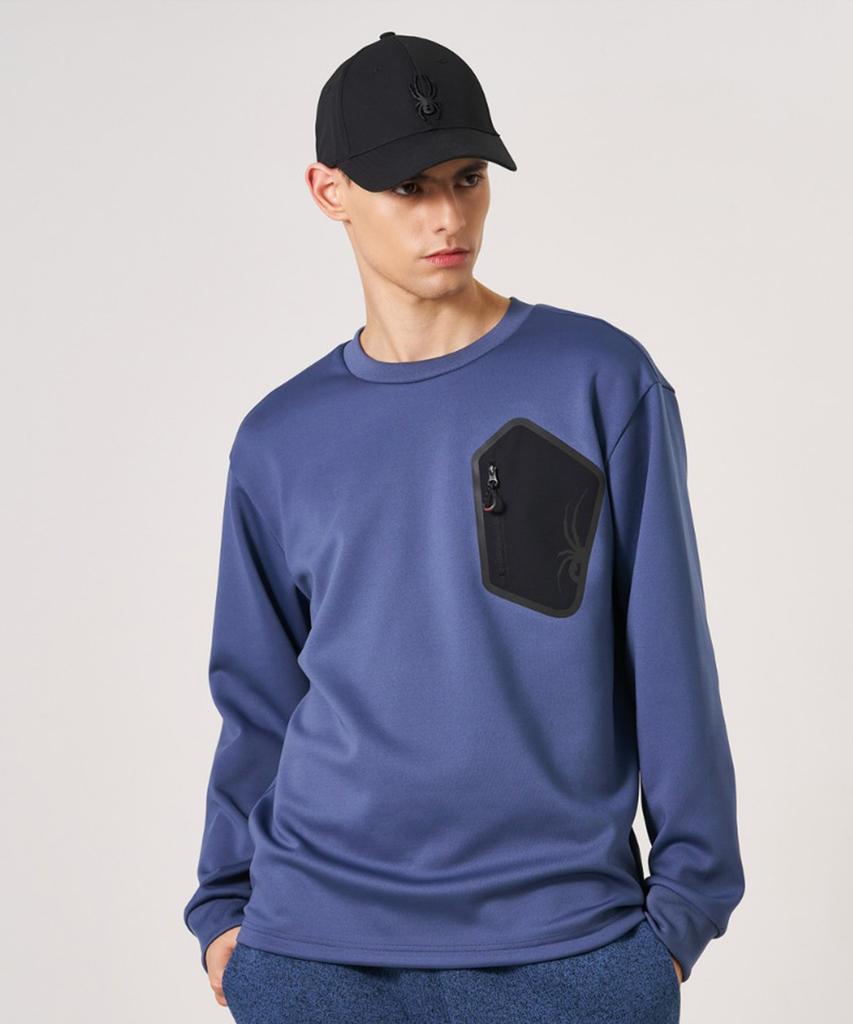 SPYDER Men'S Chest Woven Pocket Sweatshirt Spkfcnrl302Mblu
