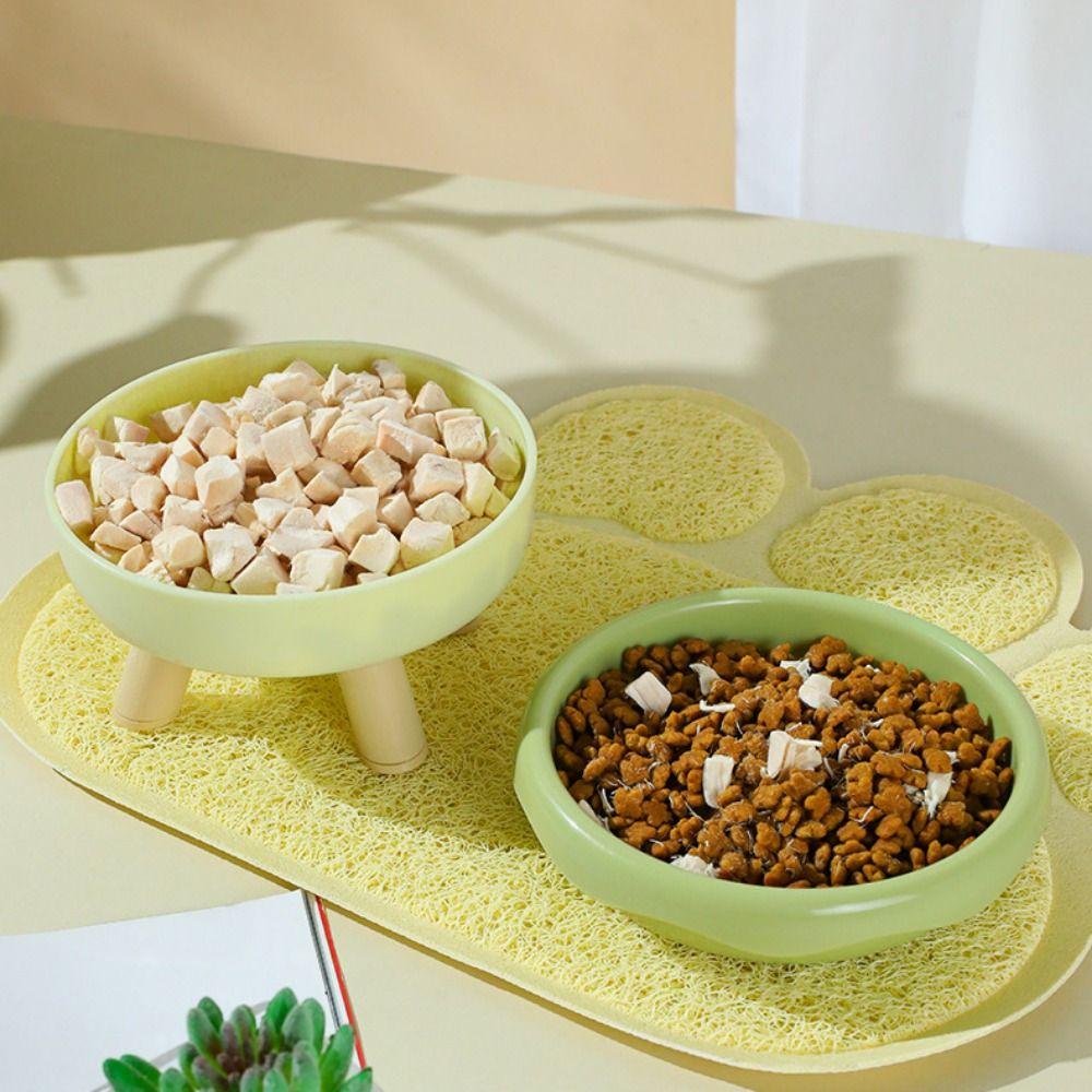 

Donuts Shape Cat Four-legged Bowl Flat Mouth Pet Food Bowl Cat Drinking Bowl Pet Water Bowl Home жёлтый