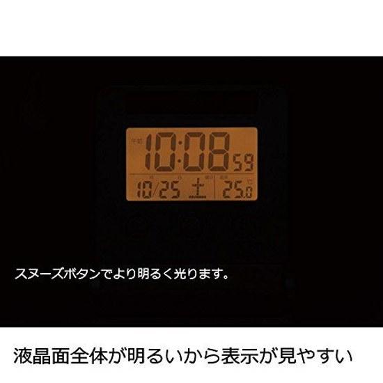 Seiko Uhr Wecker Reise Radio Digital Automatisches Licht Kalender Temperaturanzeige Dünn Gold SQ772G