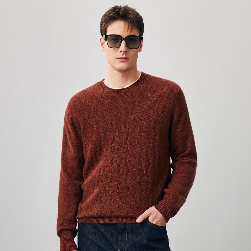 Komom Boka Men's Thickened 100% Cashmere Round Neck Sweater