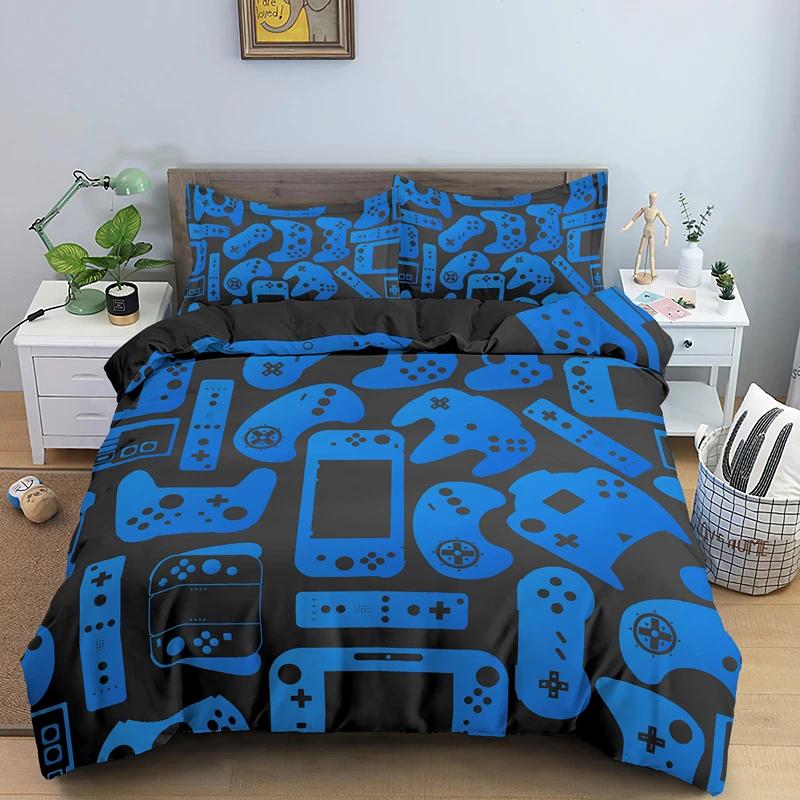 Game Bed Sets For Boys Gamer Comforter Duvet Cover Gaming Themed Bedroom Decor Single King Polyester Bedding Set Home Textile