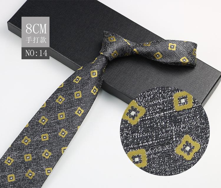 Men'S Tie 8Cm Dress Gentleman'S Suit Shirt Burgundy Wedding Groom Pattern Hand Wear Business Tie