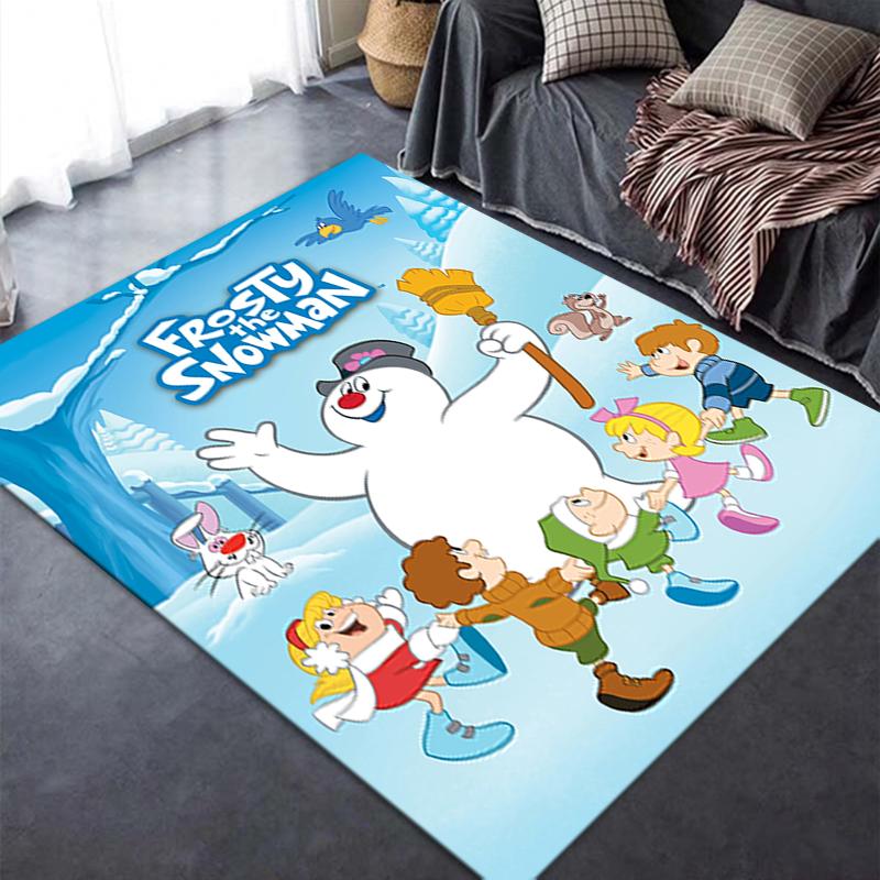 2026 NEUER Frosty the Snowman Teppich für Wohnzimmer Schlafzimmer Zuhause Sofadekoration, Kinderspiel rutschfeste Fußmatte