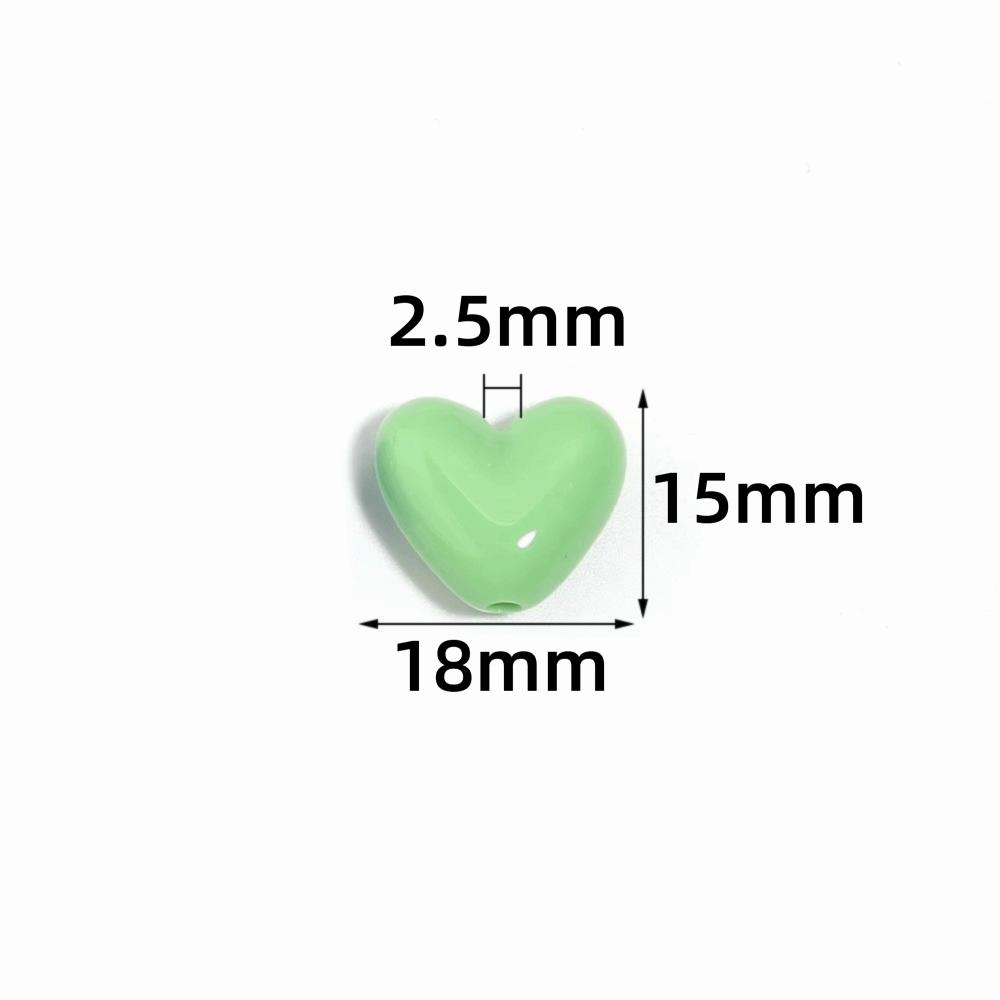 20Pcs/Lot 2.5mm Aperture Heart Shape Beads 17mm Handmade Accessory Beads Handmade Crafts