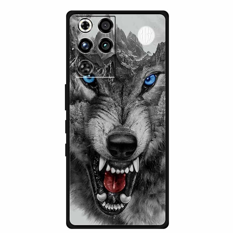 For ZTE Nubia RedMagic 11 Pro 5G Case Black TPU Cool Animal Silicone Back Cover For RedMagic 11 Pro Cases 11Pro Coque Funda Para