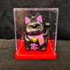 Solar-Powered Waving Maneki-neko Ornament, 2-Inch, Attracts Wealth for Office Desk or Cashier Counter Decoration