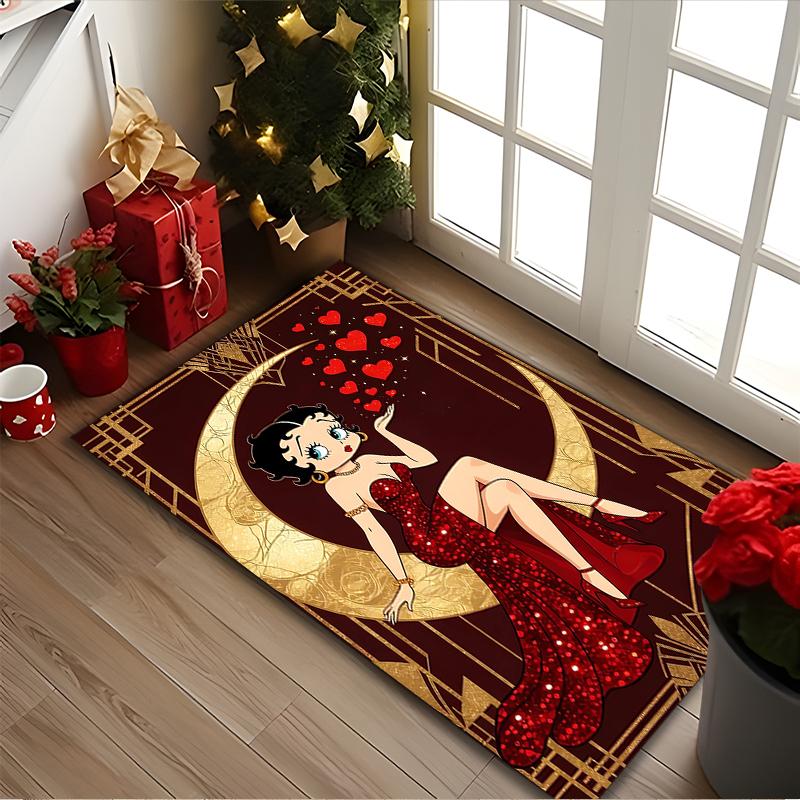 1pc Area Rug Appropriate for Office, Betty Boop Carpet, Versatile Printed Chair Rug, Durable Home Sofa Carpet