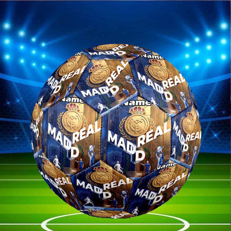 Pallone da Calcio Real Madrid Personalizzato con Nome, Taglia 5, Pallone da Calcio per Allenamento e Partita, per Squadra, Calcio, Regalo per Appassionati di Calcio