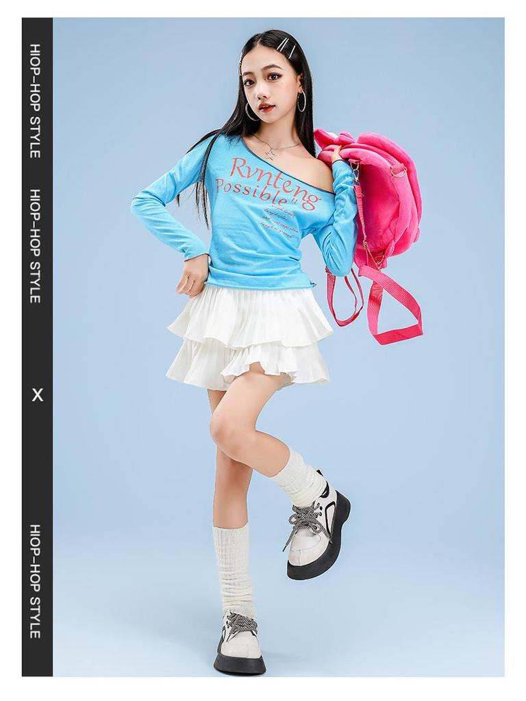 Girls' Cool Blue Jazz & Hip Hop Dance Costume for Performances