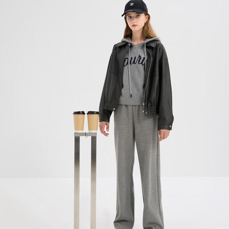 Sancai 2025 Winter Fleece-Lined High-Waist Casual Straight-Leg Pants