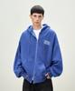 Minimalproject Düşük İki Yönlü Ağır Pigment Fırçalanmış Rahat Kesim Fermuarlı Kapüşonlu Sweatshirt Mzt119 [Kobalt Mavisi]