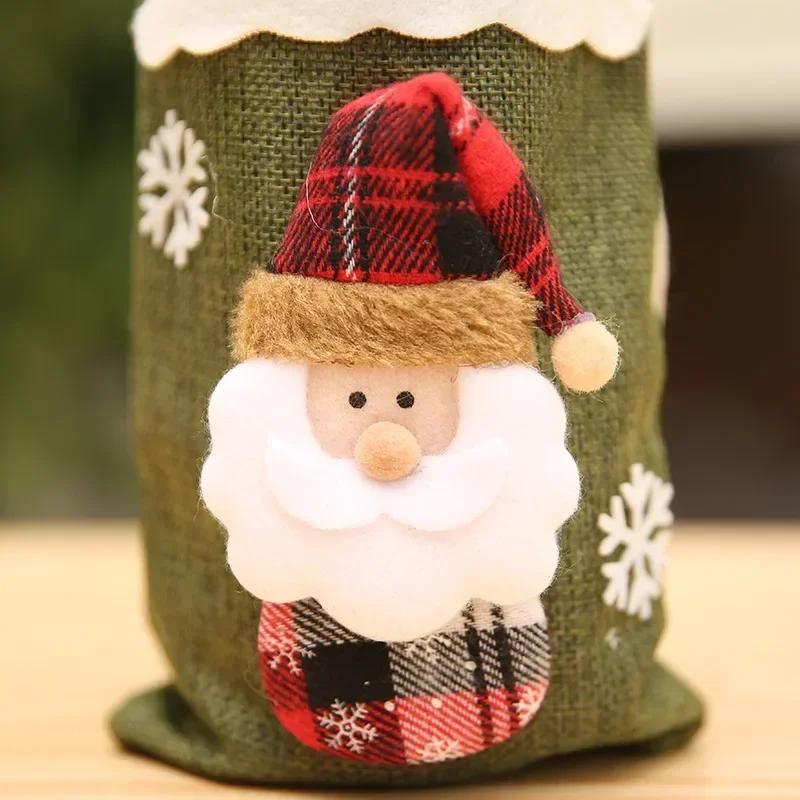 Christmas Wine Bottle Cover Wine Bag Linen Christmas New Champagne Wine Bottle Cover Bottle Bag Dining Table Decoration