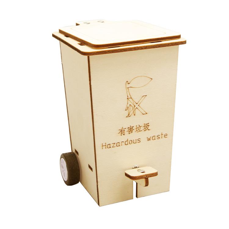 Technology Small Production Flip Trash Can Primary And Secondary School Students Science Experiment Puzzle Creative Invention Handmade Diy Material