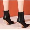 NEU Damen Stiefeletten Spitzzehe Hohe Absätze Quaste Schwarz Stilettos Mode Winter Party Abendschuhe Groß Mode
