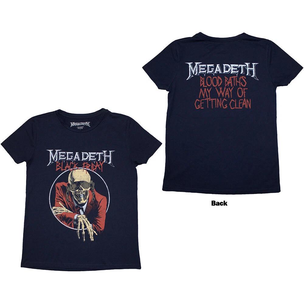 Megadeth Ladies T-Shirt: Black Friday (Back Print) (Small) S