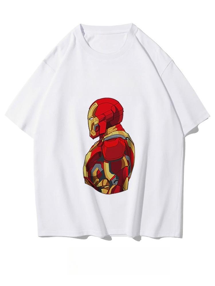 

Marvel authorized Spider-Man, Deadpool, Avengers 4 short-sleeved men s and women s pure cotton printed Christmas T-shirts formen S разноцветный