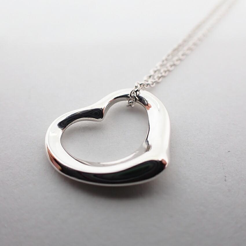[Used] TIFFANY/Tiffany 925 Open Heart Pendant/Necklace/j28-35