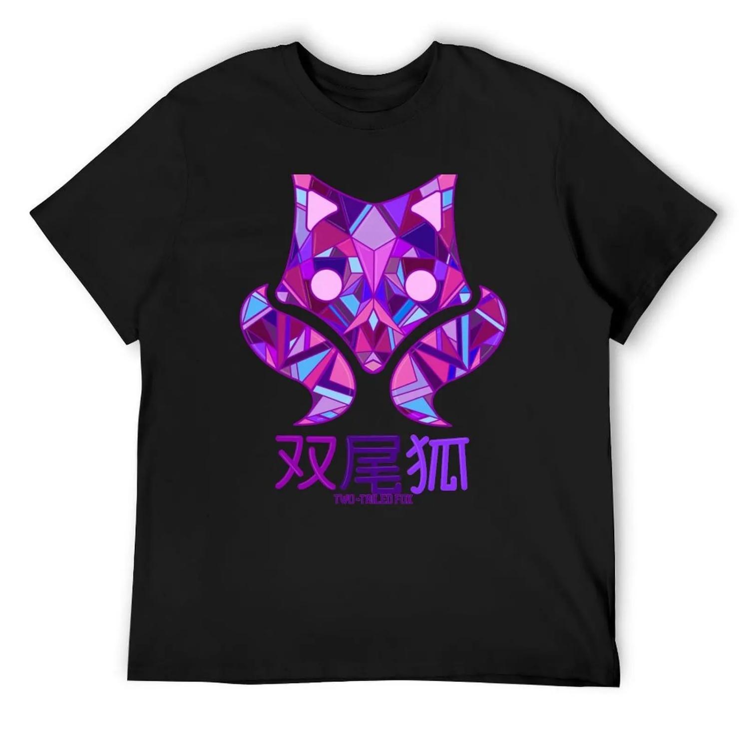 

futaba fox (new version) T-Shirt anime tshirt graphic t shirt vintage Short sleeve tee men XXXXXL чорний