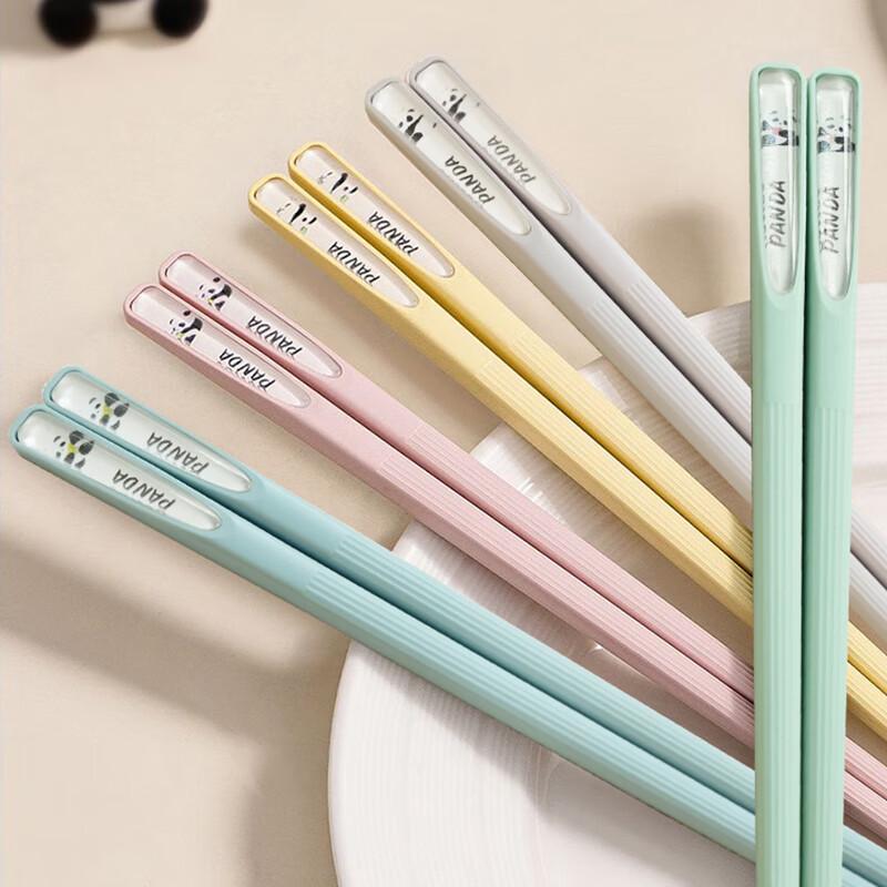 Shibhua Panda 5-Pair Multi-Color Alloy Chopsticks