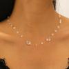 Clear Cool Minimalist Crystal Dewdrop Earrings & Unique Versatile Necklace for Women