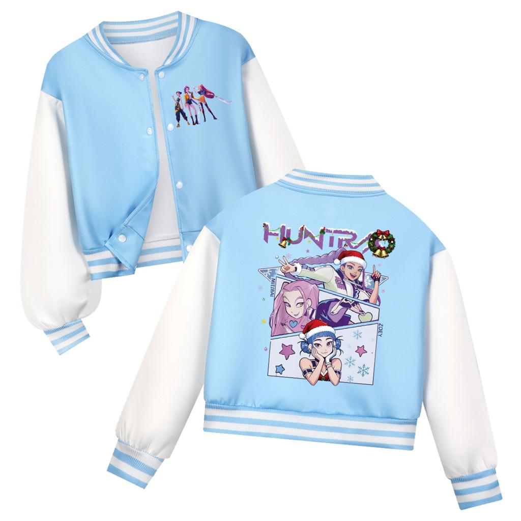 Children's Fashion Casual Long Sleeve Hooded Witch Group Printed Jacket