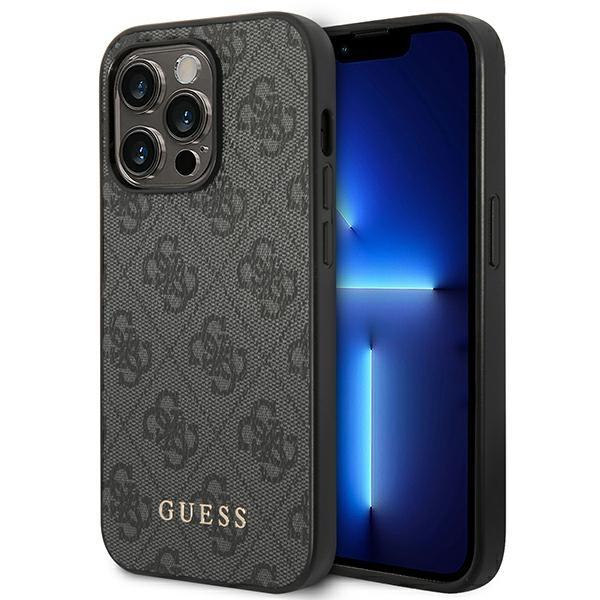Guess Guhcp14Xg4Gfgr Iphone 14 Pro Max6,7 Szary/Grey Hard Case 4G Metal Gold Logo