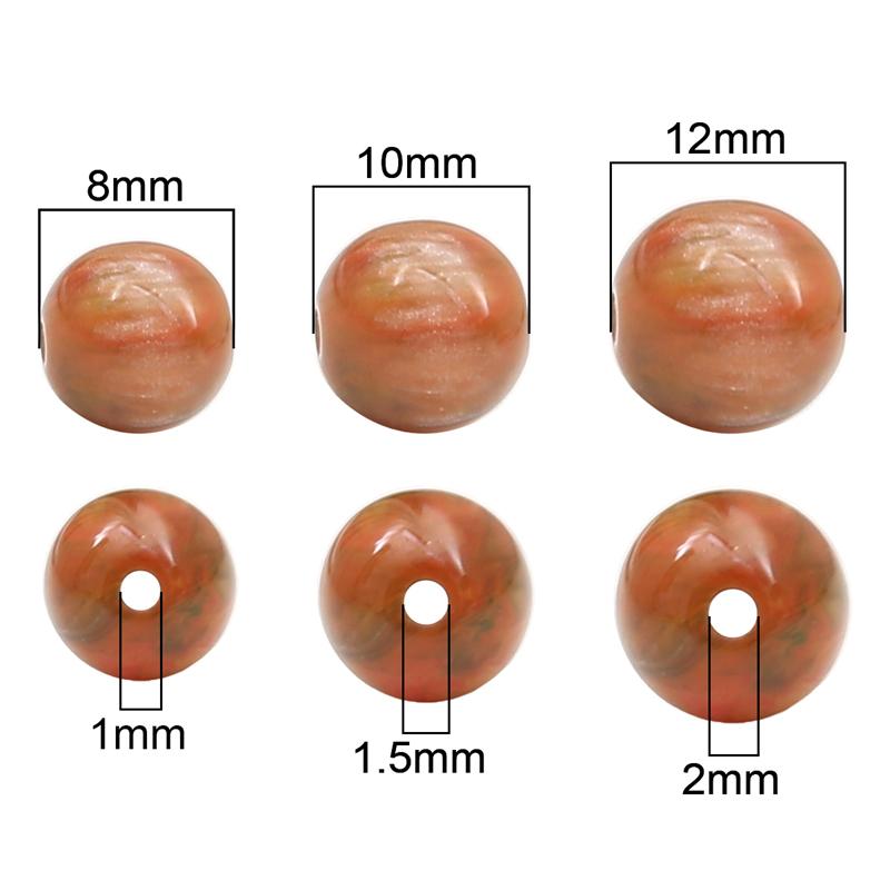8mm/10mm/12mm Resin Beads Pattern Halo Dyeing Round Loose Spacer Beads for Necklace Bracelet Earring Keychain DIY Jewelry Making Accessories