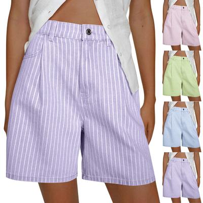 Women High Waisted Trendy Stretchy Denim Shorts Length Cutoff Loose Fit Shorts