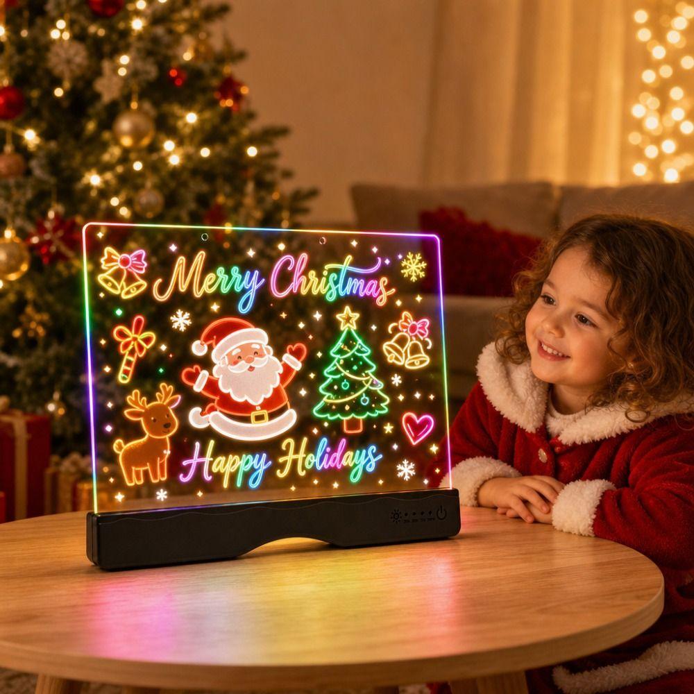Acrylic Panel Rechargeable Acrylic Message Board Colorful Glow Drawing Board Handwriting