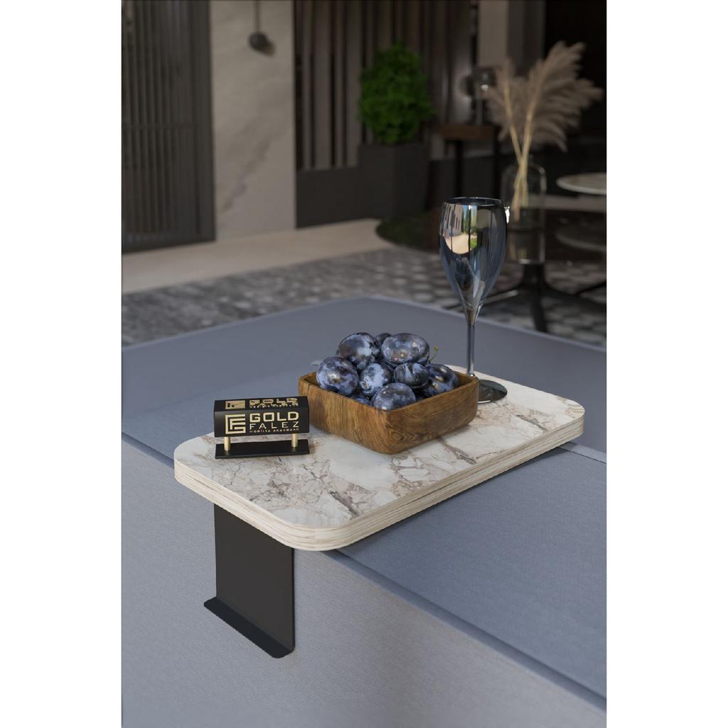 Side Table Adjustable Tray Rectangular Decorative Modern Horizontal Vertical Sofa Table Walnut
