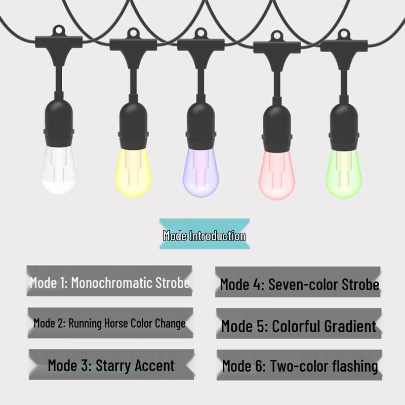 Solar Colorful LED String Lights for Garden & Christmas Decoration
