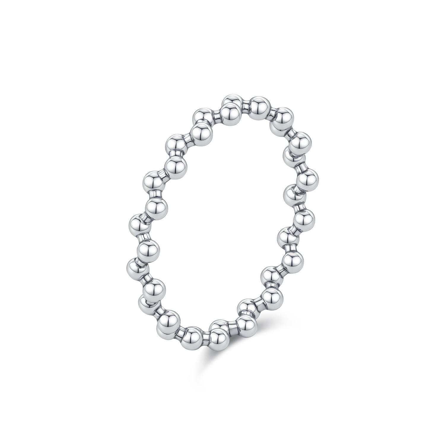 

925 Sterling Silver Vintage Irregular Beads Rings Daily Stackable Wear Finger Rings For Women Fine Jewelry Gifts 9