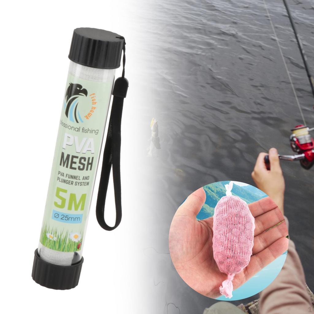 5m PVA Mesh Bait Net for Carp Fishing Water Soluble Feeding Equipment Storage Bags