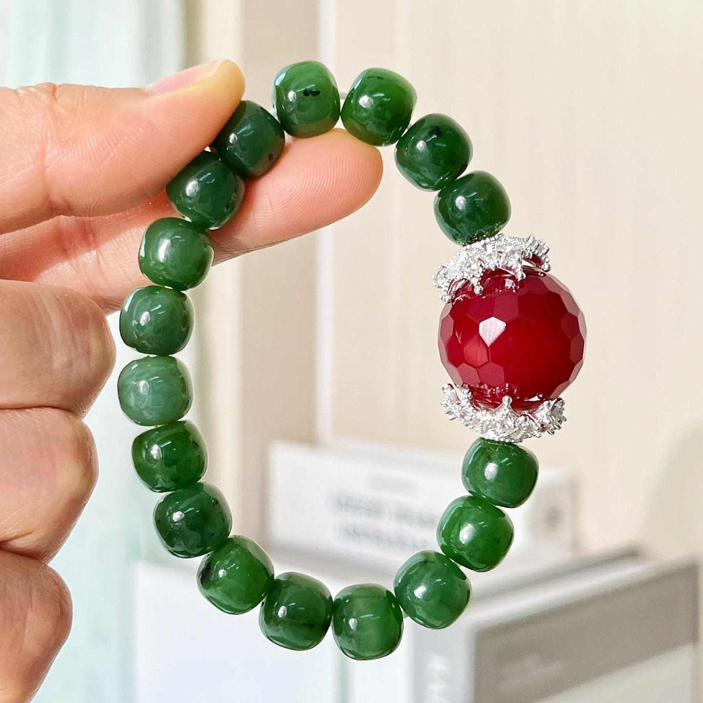 Natural High Quality Jasper 20Mm Chalcedony Design Bracelet Bracelet