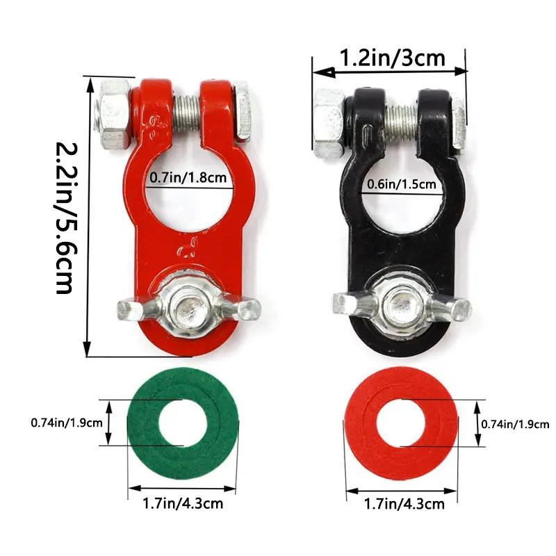 2Pcs Car Battery Terminal Cables Connectors Car Bornes Main Cable Top Post Clamp12V 24V Terminal Screw Connection for Car Truck